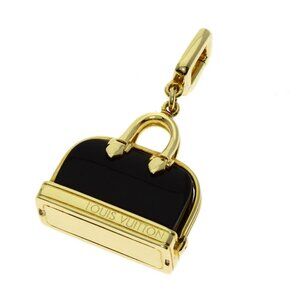 LOUIS VUITTON Alma Onyx Charm Pendant Top K18 Yellow Gold Necklace